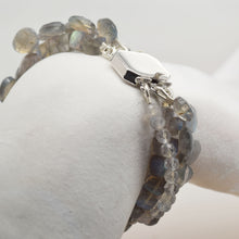 Load image into Gallery viewer, Multi-Strand Labradorite Silver Bracelet