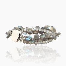 Load image into Gallery viewer, Multi-Strand Labradorite Silver Bracelet