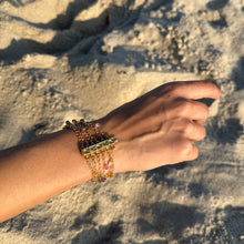 Load image into Gallery viewer, 6 Strand Gold Bracelet with Sapphires