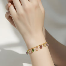 Load image into Gallery viewer, Multi-Tourmaline Smooth Charm Bracelet