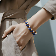 Load image into Gallery viewer, Signature Lapis & Pearl Gold Bracelet