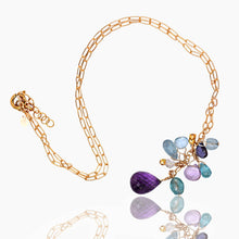 Load image into Gallery viewer, Purple & Blue Colorblock Dangly Necklace