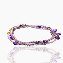 Load image into Gallery viewer, Triple Wrap Purple Shaded SpinelAmethyst Bracelet/Necklace