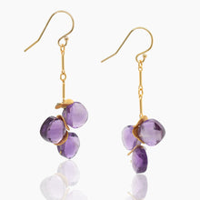 Load image into Gallery viewer, Amethyst Purple Passion Gold Earrings