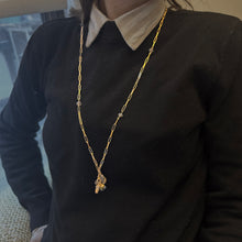 Load image into Gallery viewer, Long Citrine Cluster Gold Necklace