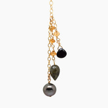 Load image into Gallery viewer, Black Tahitian Pearl Tassel Long Necklace