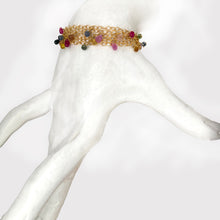Load image into Gallery viewer, 6 Strand Gold Bracelet with Sapphires