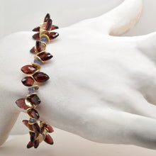 Load image into Gallery viewer, Garnet Marquise and Tanzanite Gold Signature Bracelet