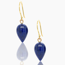 Load image into Gallery viewer, Lapis Drop Gold Earrings

