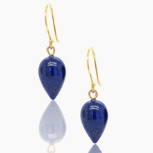 Load image into Gallery viewer, Lapis Drop Gold Earrings