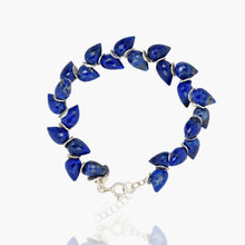 Load image into Gallery viewer, Signature Lapis Herringbone Sterling Bracelet