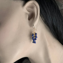 Load image into Gallery viewer, Cascading Lapis Gold Earrings