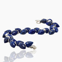 Load image into Gallery viewer, Signature Lapis Herringbone Sterling Bracelet