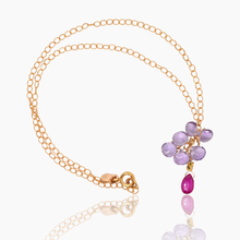 Load image into Gallery viewer, Lilac Amethyst cluster with Pink Sapphire Necklace