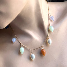 Load image into Gallery viewer, Multi-Gem Drop Gold Necklace