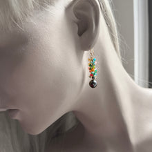 Load image into Gallery viewer, Opals with Black Tahitian Pearl old Earrings