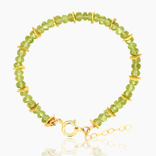 Load image into Gallery viewer, Peridot Rondel Gold Bracelet