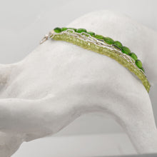 Load image into Gallery viewer, Peridot & Chrome Diopside Multi Strand Sterling Bracelet