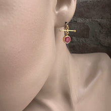 Load image into Gallery viewer, Pink Tourmaline Gold Earrings