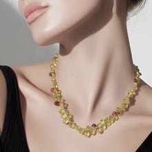 Load image into Gallery viewer, Signature Prehnite, Ruby and Opal Necklace
