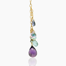 Load image into Gallery viewer, Purple & Blue Colorblock Dangly Necklace