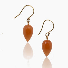 Load image into Gallery viewer, Red Spinel Drop Gold Earrings