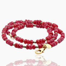 Load image into Gallery viewer, Ruby and Pyrite Gold Necklace