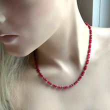 Load image into Gallery viewer, Ruby and Pyrite Gold Necklace