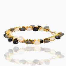 Load image into Gallery viewer, Monochromatic Moonstone Spinel Labradorite Signature Gold Bracelet