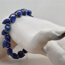 Load image into Gallery viewer, Signature Lapis Herringbone Sterling Bracelet