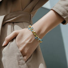Load image into Gallery viewer, Signature Aqua Apatite, Prehnite & Peridot Gold Bracelet