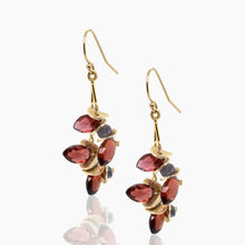 Load image into Gallery viewer, Garnet Tanzanite Gold Signature Earrings

