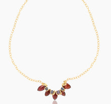 Load image into Gallery viewer, Signature Mini Garnet Marquis  &amp; Tanzanite Gold Necklace

