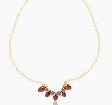 Load image into Gallery viewer, Signature Mini Garnet Marquis & Tanzanite Gold Necklace