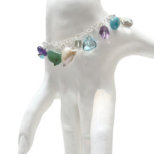 Load image into Gallery viewer, Gemstone Silver Charm Bracelet