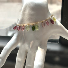 Load image into Gallery viewer, Multi-Tourmaline Smooth Charm Bracelet