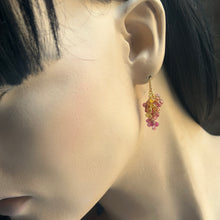 Load image into Gallery viewer, TIers of Sapphire Gold Earrings