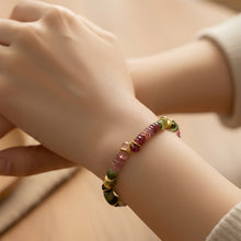 Load image into Gallery viewer, Tourmaline Slices Gold Bracelet
