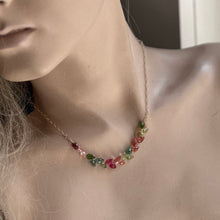 Load image into Gallery viewer, Tourmaline Leaf Gold Necklace