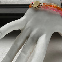 Load image into Gallery viewer, Triple Strand Opal Gold Bracelet