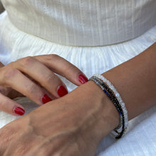 Load image into Gallery viewer, Triple Wrap Monochromatic Moonstone, Labradorite, Spinel Bracelet/Necklace