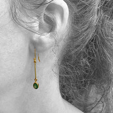 Load image into Gallery viewer, Art Deco Emerald Gold Earrings
