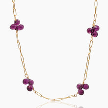 Load image into Gallery viewer, Purple Garnet Fine Chain Necklace