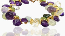 Load and play video in Gallery viewer, Multi Gem Gold Signature Bracelet