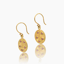 Load image into Gallery viewer, Gold Bouton Ruby Earrings