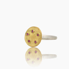 Load image into Gallery viewer, Bouton Gold & Silver Ruby Ring