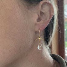 Load image into Gallery viewer, 18K Gold Topaz Drop Earrings