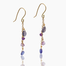 Load image into Gallery viewer, Cascading Gold Gem Earrings