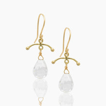 Load image into Gallery viewer, 18K Gold Topaz Drop Earrings