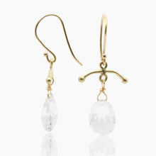Load image into Gallery viewer, 18K Gold Topaz Drop Earrings